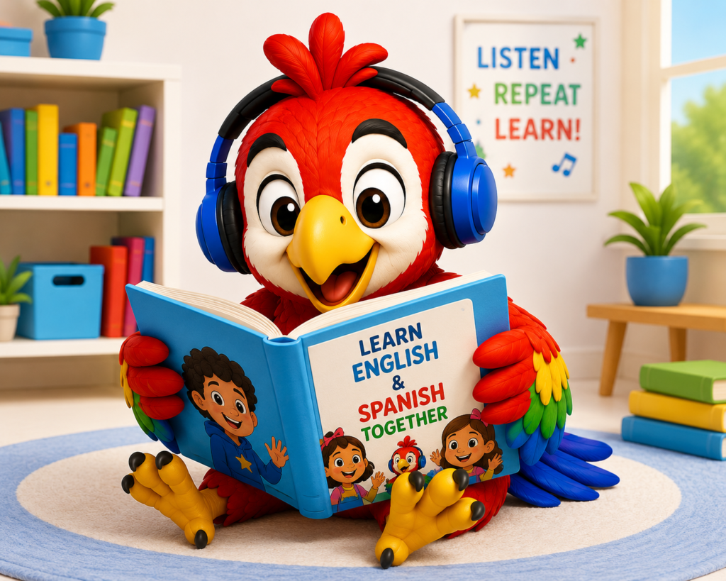 Pancho wearing headphones for QR audio practice